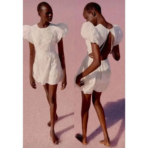 NWT $900 Aje World White Vera Beaded Deep Jewel Tones Flower Mini Dress …